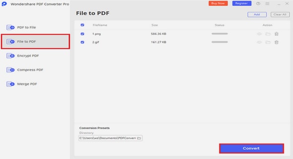 changer un document Word en PDF avec Wondershare PDF